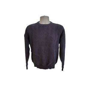 Vintage Roundtree & Yorke Mens  Crewneck Sweater L Navy Blue Cabincore Classic